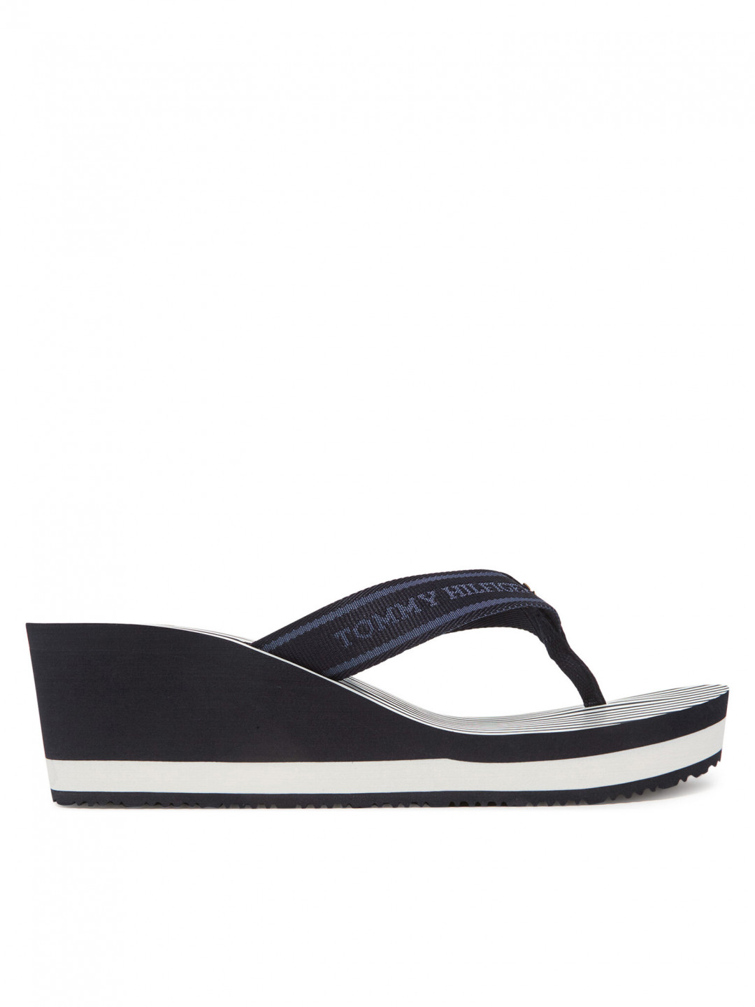 Tommy Hilfiger Žabky Th Stripes Wedge Beach Sandal FW0FW08521 Modrá